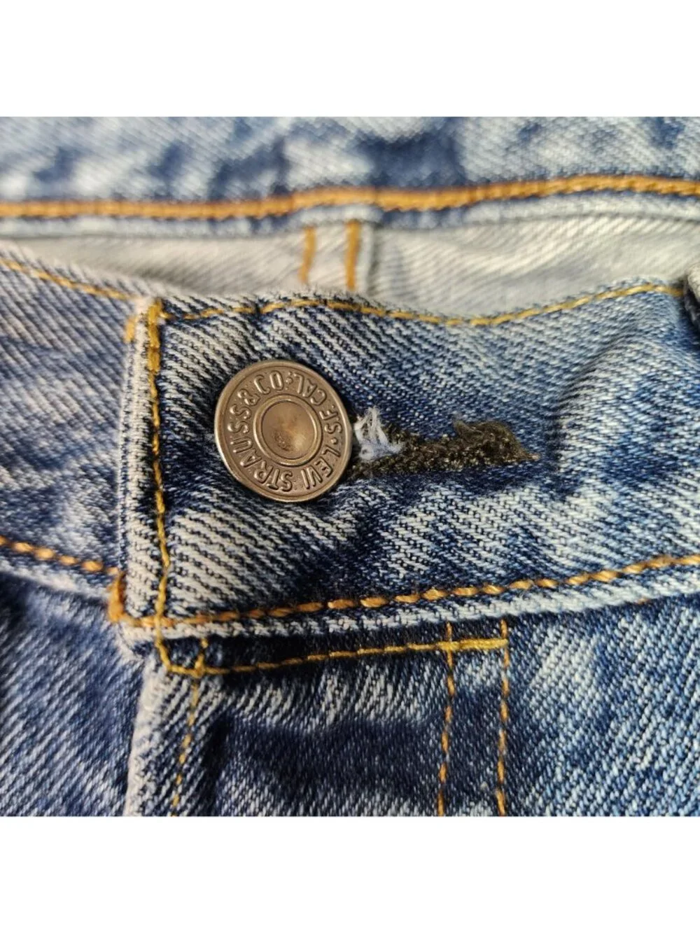 Levi's Men's 501 Original Fit Straight Leg Blue Jeans Button Fly Workwear 34/31